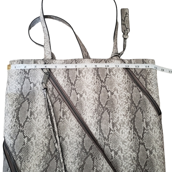 Joe's Gray Snakeskin Embossed Tote Bag Meets Personal Item Flight Reqs - Picture 9 of 11
